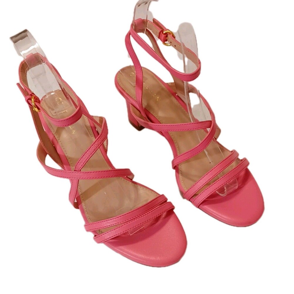 Cole Haan Women's Leather Addie Strappy Heels Camelia Rose Size 6B